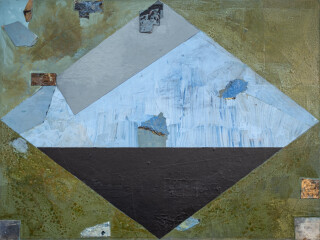 This contemporary abstract mixed media piece is by Otto Rogers.