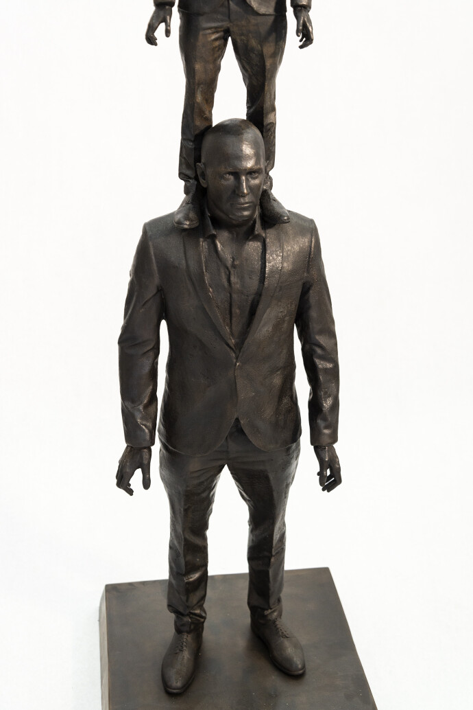 Roch Smith’s inspired bronze sculpture is a clever ‘play’ on a popular saying.