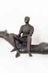 This contemporary indoor bronze figurative sculpture of a male is designed to be mounted on the wall. Image 9