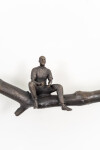 This contemporary indoor bronze figurative sculpture of a male is designed to be mounted on the wall. Image 7