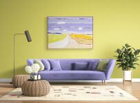 Pat Service has captured the big sky and wide-open spaces of the prairie in this charming colourful landscape. Image 12