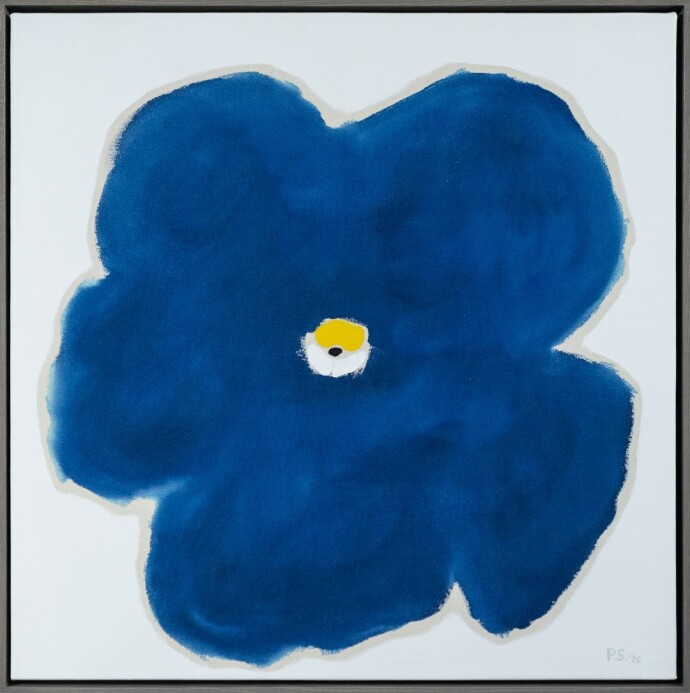 In a gorgeous deep blue, Pat Service has captured the essence of a single bloom.