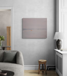 This minimalist oil abstract landscape painting of a lake at dusk is by Pat Service. Image 10