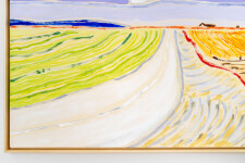 Pat Service has captured the big sky and wide-open spaces of the prairie in this charming colourful landscape. Image 5