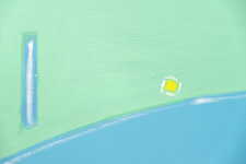 This striking abstract painting by Vancouver artist Pat Service was inspired by a watercolour of a lake in summer. Image 7