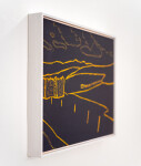 This minimalist oil abstract painting features a country landscape. Image 3