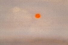 This minimalist abstract landscape painting of a lake at dusk is by Pat Service. Image 7