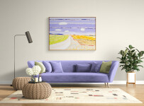 Pat Service has captured the big sky and wide-open spaces of the prairie in this charming colourful landscape. Image 13