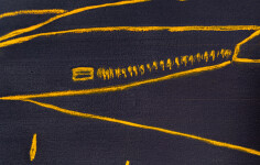 This minimalist oil abstract painting features a country landscape. Image 6