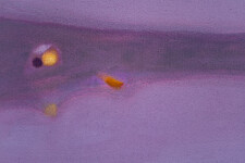 This minimalist abstract landscape painting of a lake at night is by Pat Service. Image 7