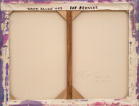 This minimalist abstract landscape painting of a lake at night is by Pat Service. Image 9