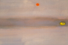 This minimalist abstract landscape painting of a lake at dusk is by Pat Service. Image 9