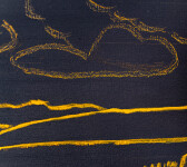 This minimalist oil abstract painting features a country landscape. Image 7