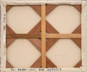 This minimalist oil abstract landscape painting of a lake at dusk is by Pat Service. Image 9