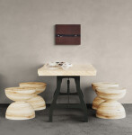 This minimalist abstract landscape painting of a lake at night is by Pat Service. Image 10