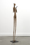 This contemporary figurative floor sculpture is created from papier mâché. Image 3