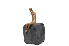 This contemporary figurative table top sculpture is made from papier mâché. Image 4