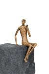 This contemporary figurative table top sculpture is made from papier mâché. Image 8