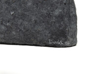 This contemporary figurative table top sculpture is made from papier mâché. Image 3