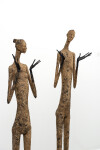 This contemporary figurative floor sculpture is created from papier mâché. Image 2