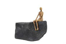 This contemporary figurative table top sculpture is made from papier mâché. Image 2