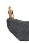 This contemporary figurative table top sculpture is made from papier mâché. Image 6