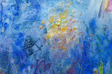 This contemporary abstract painting by Paul Fournier captures the turquoise-colored waters of the Caribbean. Image 9