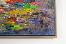 Beneath a deep blue, cloudy sky, the bright colours of what appears to be a tropical landscape –red, yellow, purples and green pop from the … Image 4