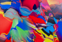 This contemporary abstract colorful collage is a print made by Paul Fournier. Image 7