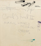 This colourful abstract acrylic painting by Paul Fournier Is reminiscent of tropical seas. Image 11