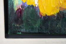 This contemporary abstract acrylic painting by Paul Fournier has a tropical theme. Image 10