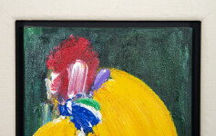 This contemporary abstract acrylic painting by Paul Fournier has a tropical theme. Image 7