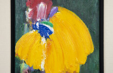 This contemporary abstract acrylic painting by Paul Fournier has a tropical theme. Image 6