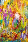 This abstract acrylic painting by Paul Fournier is in tropical colours. Image 9