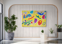 A melange of glorious colour and shapes dance across the canvas in this joyful abstract painting by Paul Fournier. Image 9