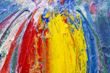 This contemporary abstract painting by Paul Fournier captures the turquoise-colored waters of the Caribbean. Image 5