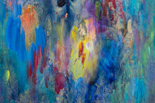 This large abstract expressionist painting by Paul Fournier has a tropical theme. Image 7