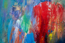 This large abstract expressionist painting by Paul Fournier has a tropical theme. Image 8