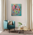 This contemporary abstract painting by Paul Fournier captures the tropical colours of the Caribbean. Image 9