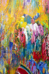 This abstract acrylic painting by Paul Fournier is in tropical colours. Image 5