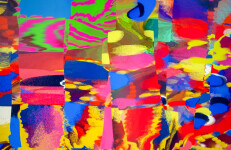 This contemporary abstract colorful collage is a print made by Paul Fournier. Image 5