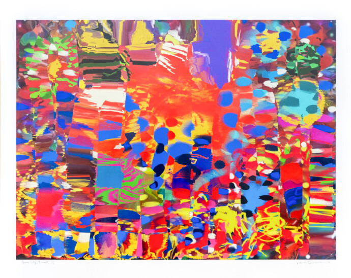 This contemporary abstract colorful collage is a print made by Paul Fournier.