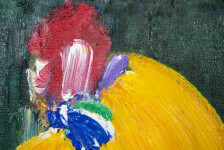 This contemporary abstract acrylic painting by Paul Fournier has a tropical theme. Image 8