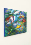 This colourful expressionist acrylic painting by Paul Fournier has a bird theme. Image 3