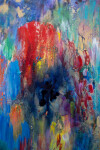 This large abstract expressionist painting by Paul Fournier has a tropical theme. Image 6