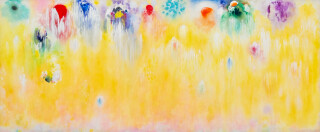 This expressive abstract painting is Paul Fournier’s vision of spring colors.