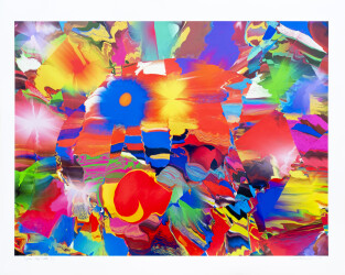 This contemporary abstract colorful collage is a print made by Paul Fournier.