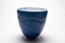 This contemporary porcelain blue vessel is by Paula Murray. Image 3