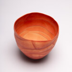 This contemporary saffron coloured ceramic vase has an organic shape inspired by nature. Image 3