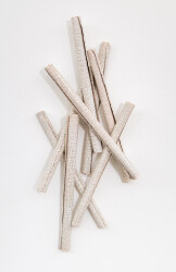 This contemporary sculptural ceramic wall composition is by Paula Murray.